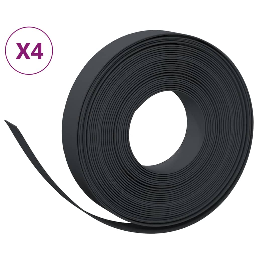 Vidaxl Have kanter 4 stk 10 m 10 cm polyethylen sort