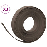 Vidaxl Garden Edges 3 St. 10 m 10 cm polyethylenbrun