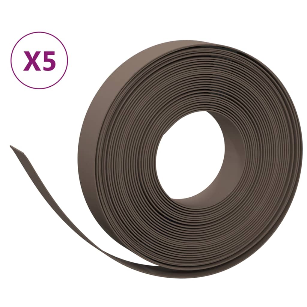 Vidaxl Gaart Kante 5 PC 10 m 10 cm Polyethylenone Brown