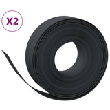 Vidaxl Have kanter 2 stk 10 m 15 cm polyethylen sort