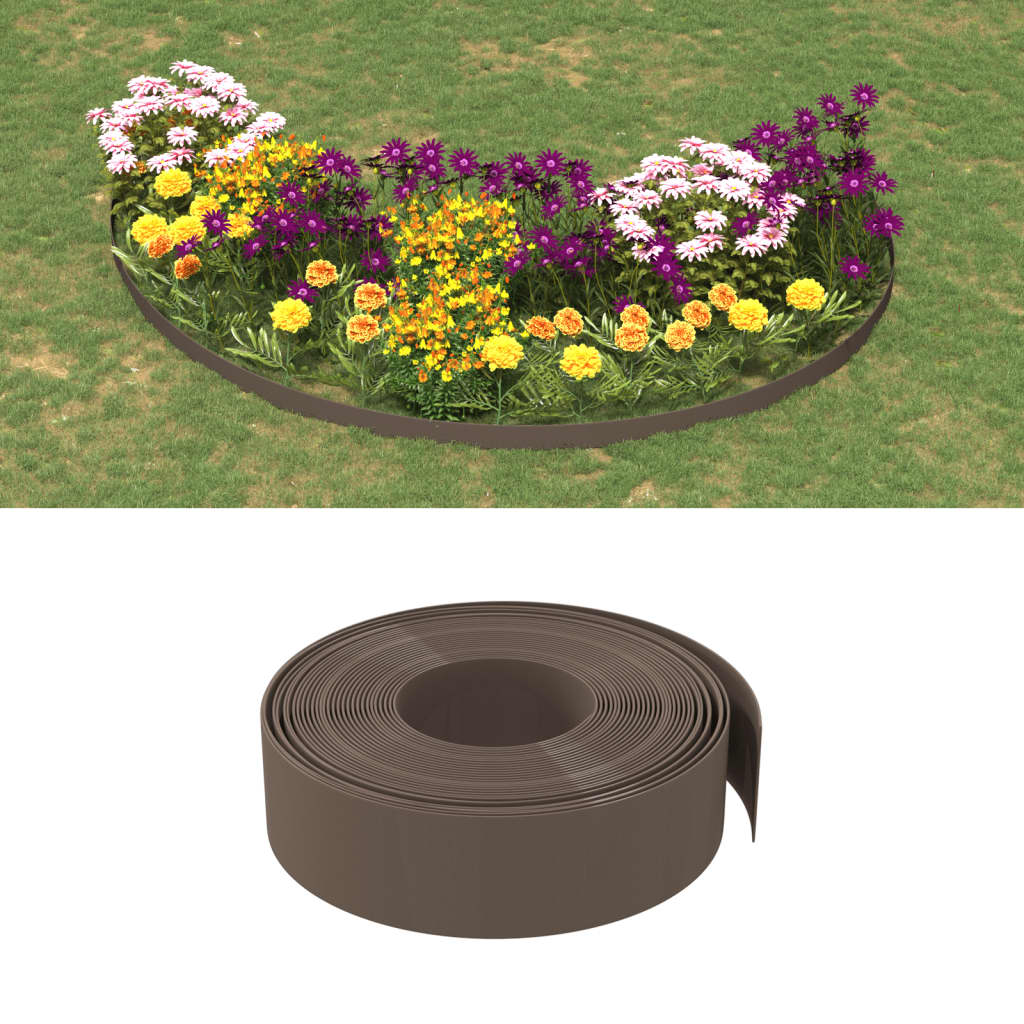 Vidaxl Garden Edges 3 St 10 M 15 cm polyethylenbrun