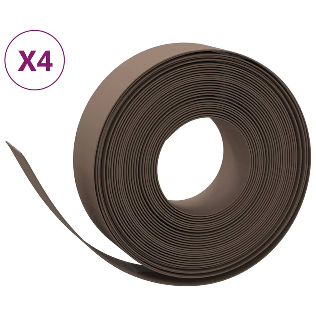 Vidaxl Have kanter 4 st 10 m 15 cm polyethylenbrun