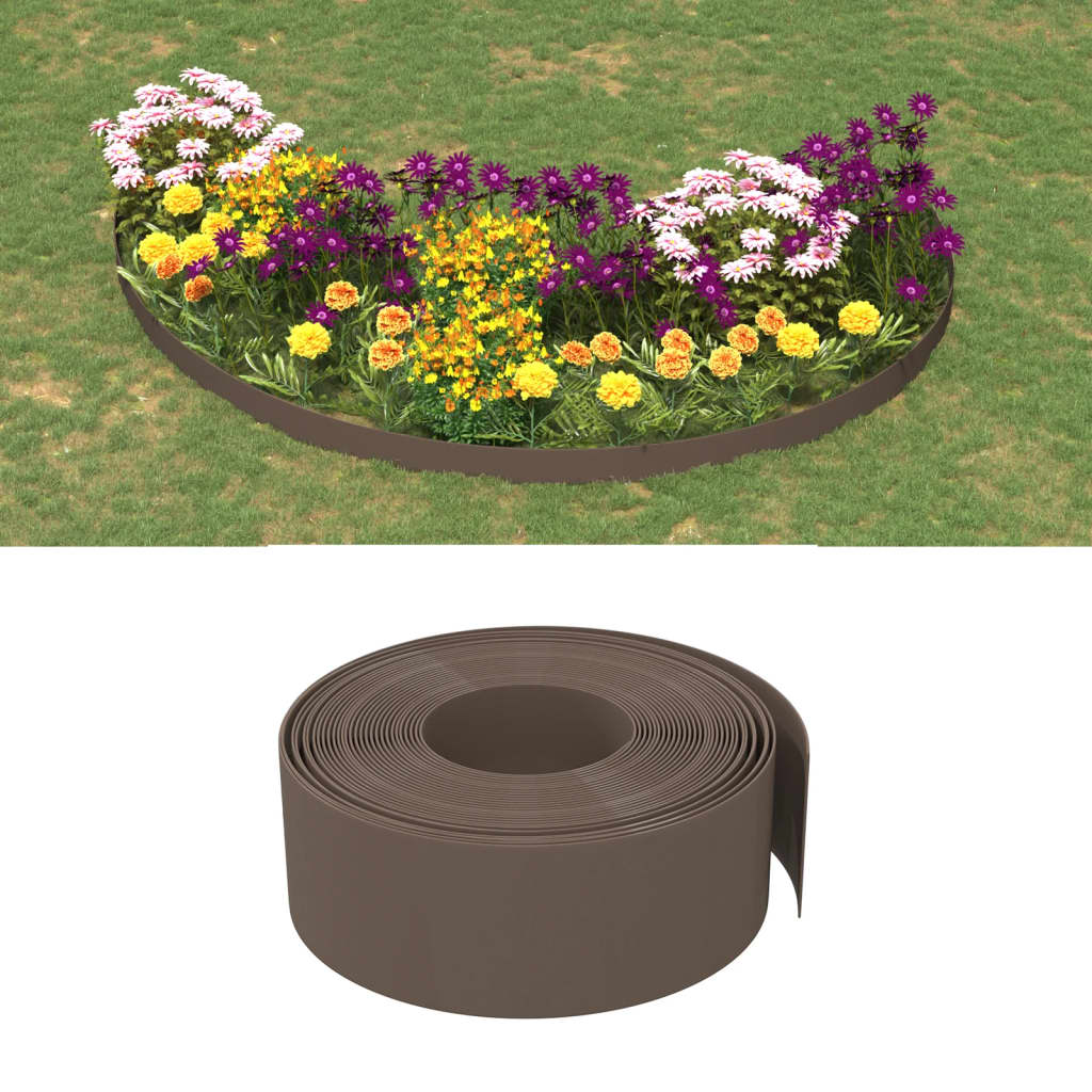 Vidaxl Garden Edges 3 St 10 M 20 cm polyethylenbrun