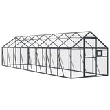 VidaXL Volière 1,79x8x1,85 m aluminium antracietkleurig