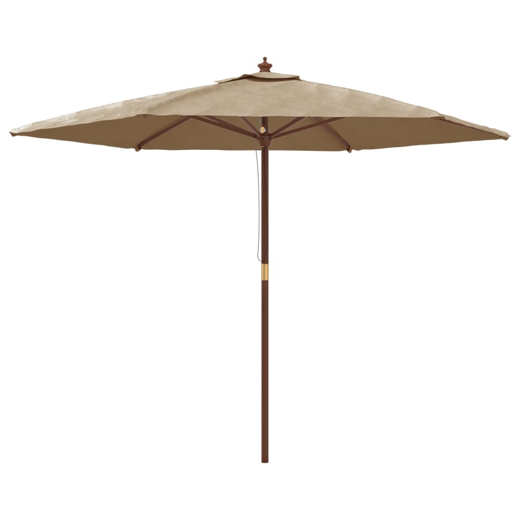 Vidaxl -parasol med trepol 299x240 cm taupe