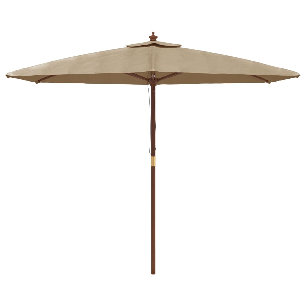 Vidaxl -parasol med trepol 299x240 cm taupe