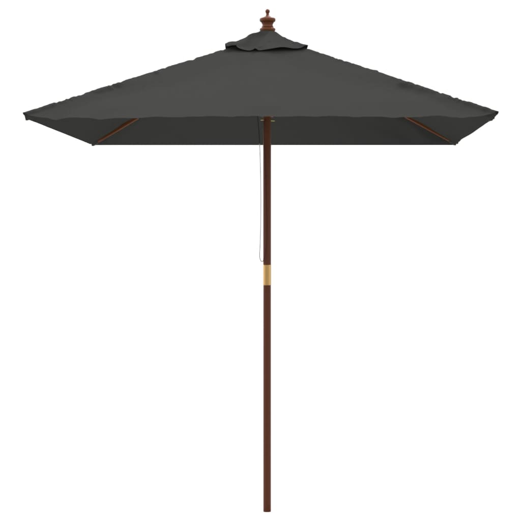 Vidaxl -parasol med trepol 198x198x231 cm Antracitt -farget