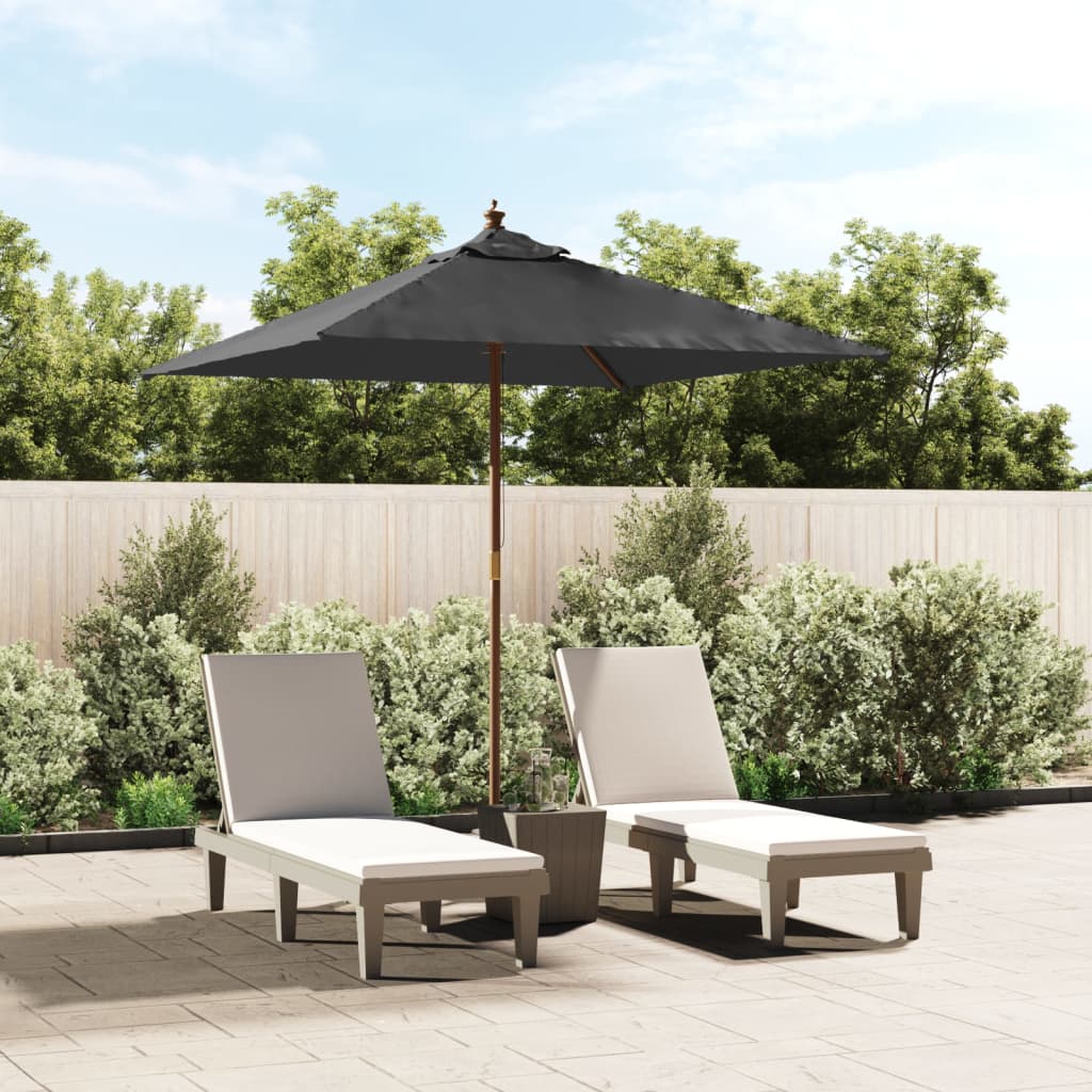 Vidaxl -parasol med trepol 198x198x231 cm Antracitt -farget