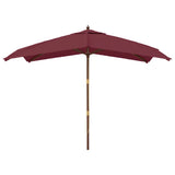 Vidaxl parkols mat hëlze Pole 300x300x27 cm Bordeaux rout