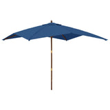 Parasol Vidaxl con poste de madera 300x300x273 cm azul azul