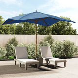 Parasol Vidaxl con poste de madera 300x300x273 cm azul azul