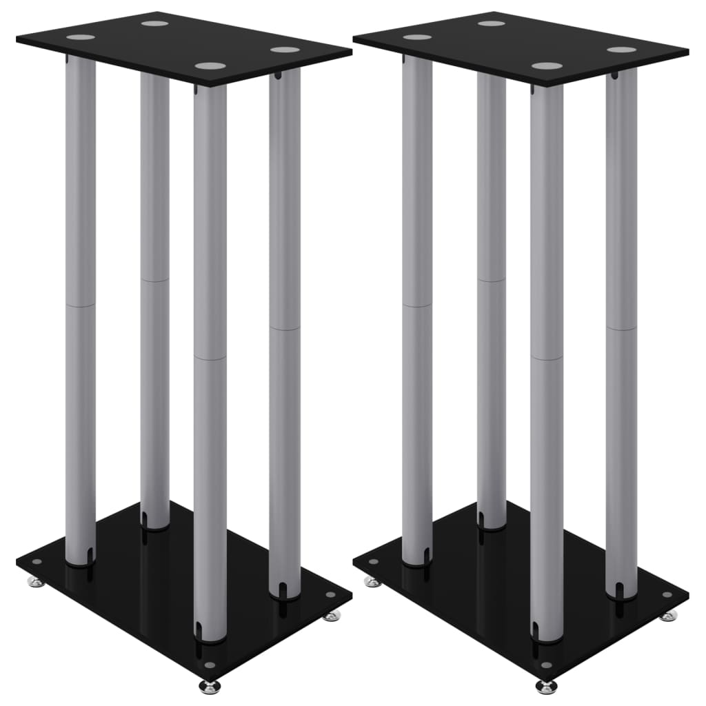 Vidaxl Lautsprecher Normen 2 PCs 4 Pfeiler häertend Glas Sëlwer