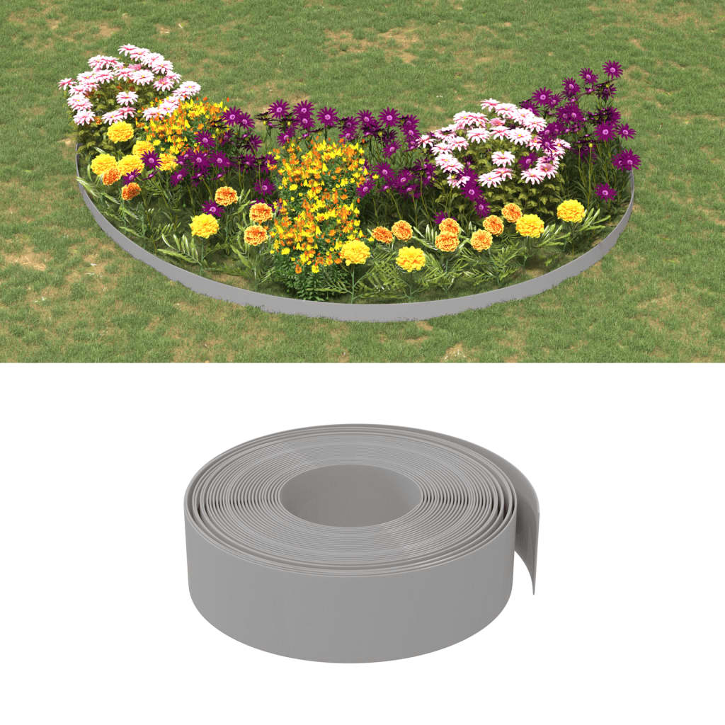 Vidaxl Garden Bire 10 m 15 cm polyethylengrå