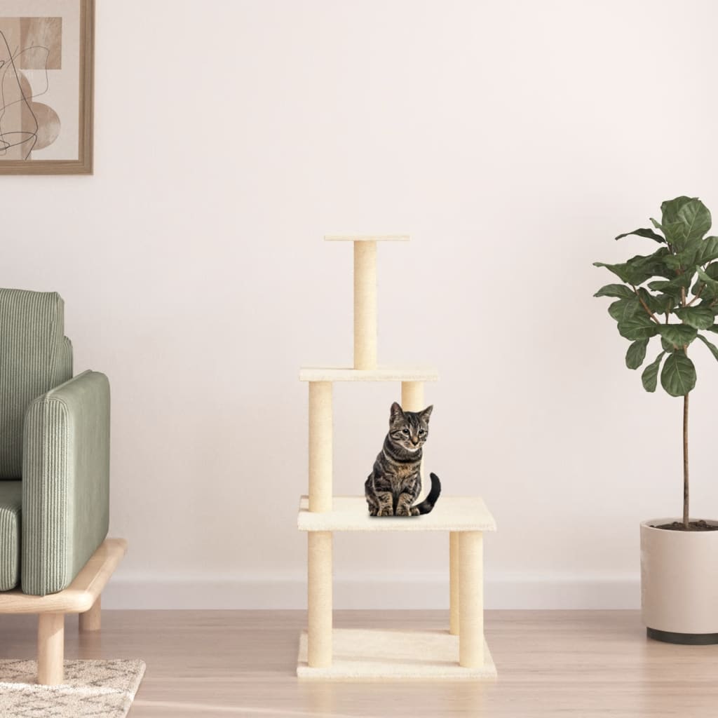 Vidaxl Cat Furniture con graffi di sisal 111 cm crema