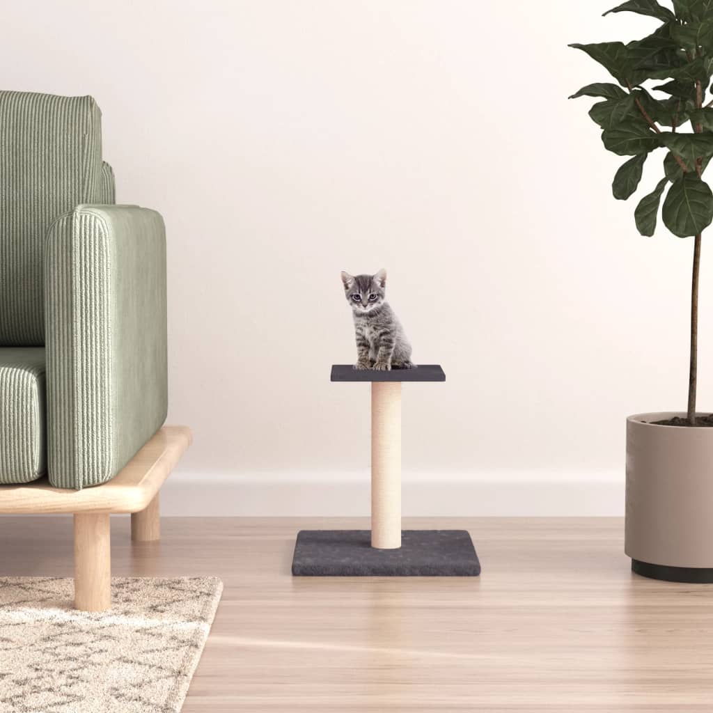 Vidaxl Scratching Post avec plate-forme 38 cm gris foncé