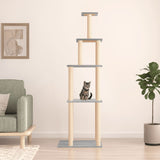 Vidaxl Cat Furniture with Sisal Stocking Posts 183 cm světle šedá