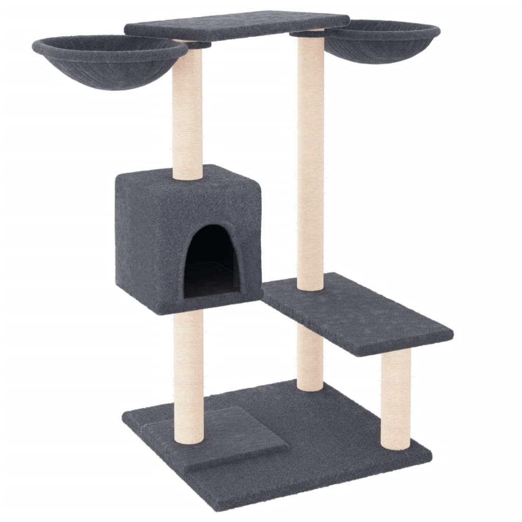 Muebles de gato de Vidaxl con postes de rascado 82 cm de gris oscuro