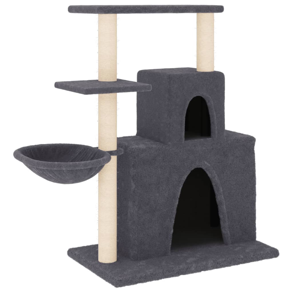 Vidaxl Cat Miwwelen mat Sisal Scratching Posts 83 cm donkel gro