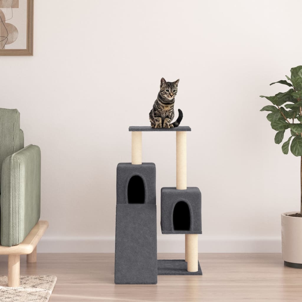 Vidaxl cat furniture with sisal scratching posts 82 cm dark gray