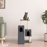 Muebles de gato de Vidaxl con postes de rascado de sisal 82 cm de gris oscuro