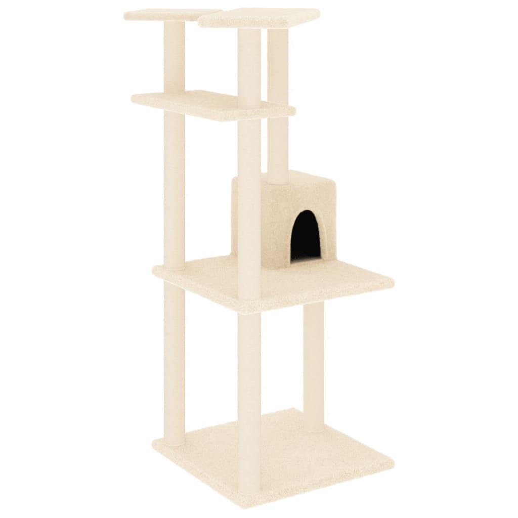 Vidaxl Cat Furniture avec Sisal Scratch Posts 123 cm Crème -Colored