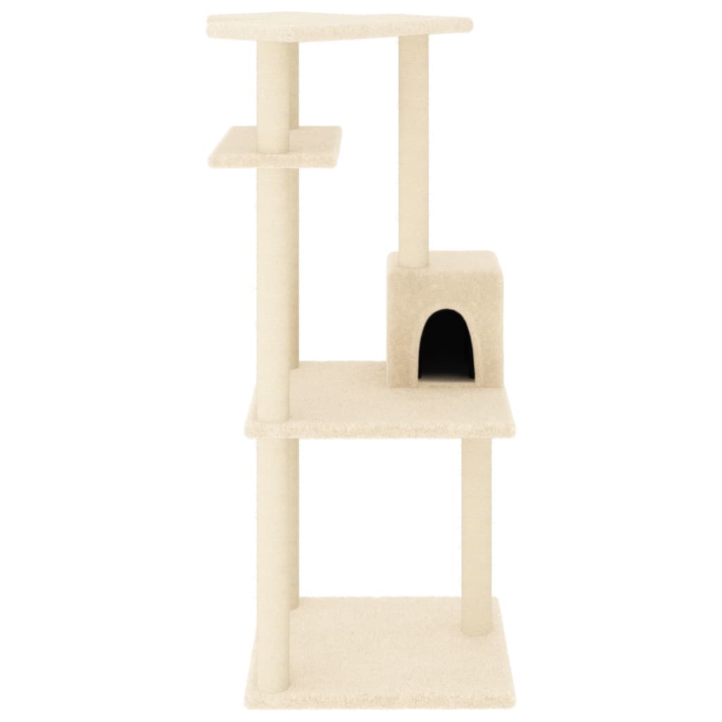 Vidaxl Cat Furniture z Sisal Scratosing Posty 123 cm kremowe kremowe