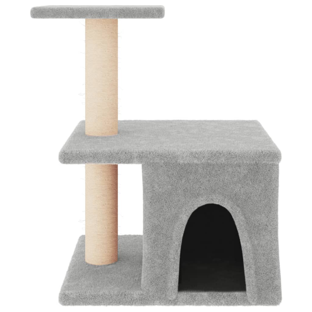 Muebles de gato de Vidaxl con postes de rascado de sisal 48 cm de gris claro