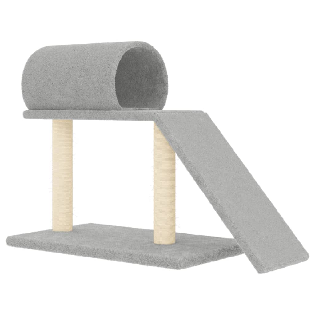 Muebles de gato de Vidaxl con túnel y escalera 55.5 cm de gris claro