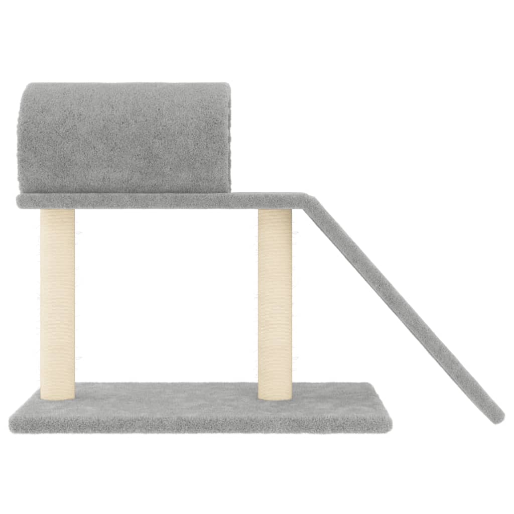 Muebles de gato de Vidaxl con túnel y escalera 55.5 cm de gris claro