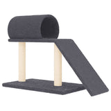 Muebles de gato de Vidaxl con túnel y escalera 55.5 cm de gris oscuro