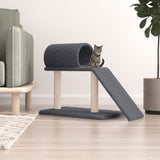 Muebles de gato de Vidaxl con túnel y escalera 55.5 cm de gris oscuro