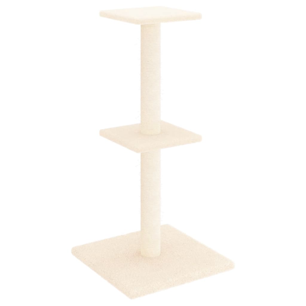 Vidaxl -Katzenmöbel mit Sisal -Kratzerpfosten 73 cm creme -geläutet