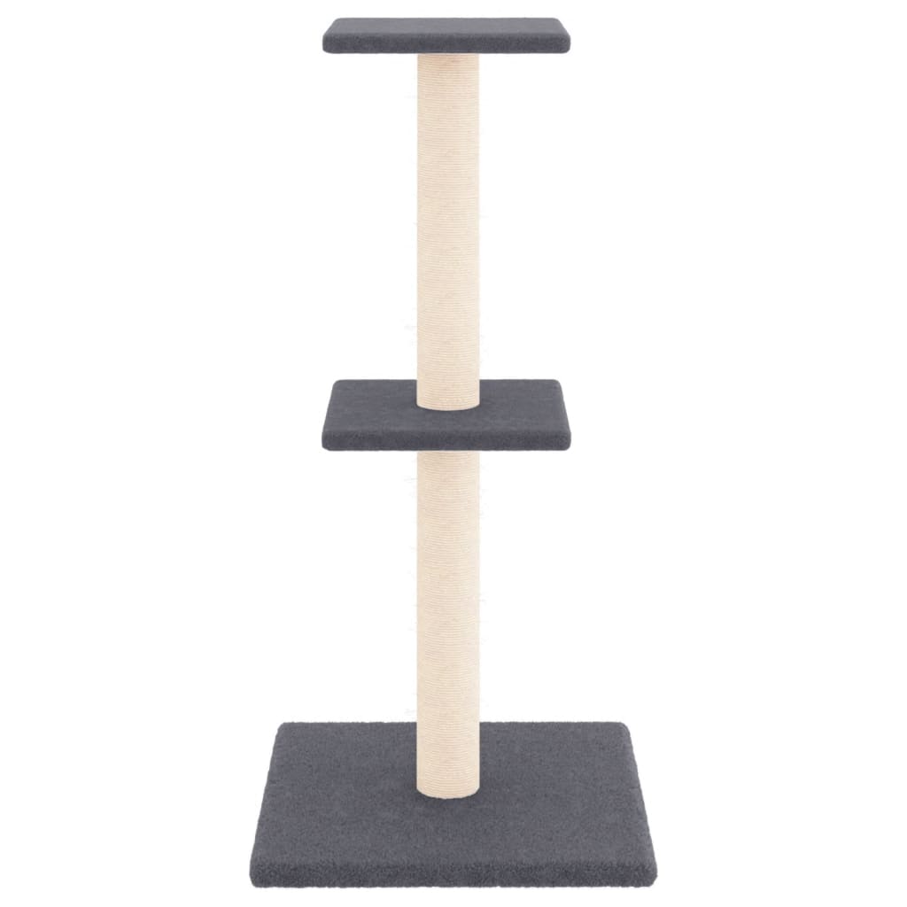 Muebles de gato de Vidaxl con postes de rascado de sisal 73 cm de gris oscuro