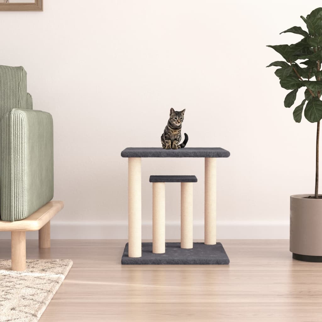 Vidaxl Scratching Post avec plates-formes 50 cm Gris foncé