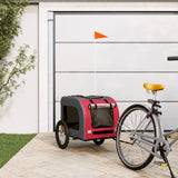 Vidaxl Dog Bike Trailer Oxford Fabric and Iron Red and Grey