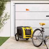 Vidaxl Dog Bike Trailer Oxford Fabric oraz żelazny żółty i szary