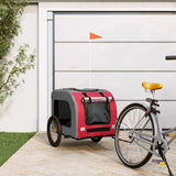 Vidaxl Bike Railer Oxford Fabric y Iron Red and Grey