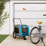 Vidaxl Dog Bike Trailer Oxford Fabric oraz żelazny niebieski i szary