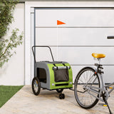 Vidaxl Dog Bike Trailer Oxford Fabric and Iron Green and Grey