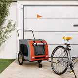 Vidaxl Dog Bike Trailer Oxford Stof og Iron Orange og Gray