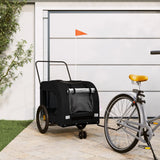 Vidaxl Dog Bike Trailer Oxford Tyg och Iron Black