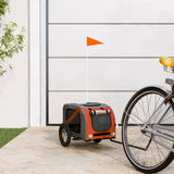 Vidaxl Dog Bike Trailer Oxford Fabric und Eisenorange und Grau