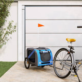 Vidaxl Dog Bike Trailer Oxford Tessuto e blu di ferro e grigio