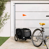 Vidaxl Dog Bike Trailer Oxford Fabric in Iron Black