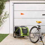 Vidaxl Dog Bike Trailer Oxford Fabric und Eisengrün und Grau