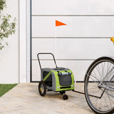 Vidaxl Dog Bike Trailer Oxford Tessuto e ferro verde e nero