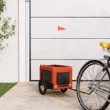 Vidaxl Dog Bike Trailer Oxford Fabric et Iron Orange and Black