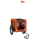 Vidaxl Dog Bike Trailer Oxford Fabric et Iron Orange and Black