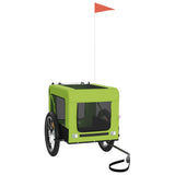 Vidaxl Dog Bike Trailer Oxford Tessuto e ferro verde e nero