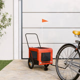 Vidaxl Dog Bike Trailer Oxford Stof og Iron Orange og Black